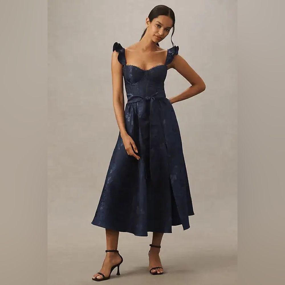 V. Chapman Midnight Blue Midi Dress